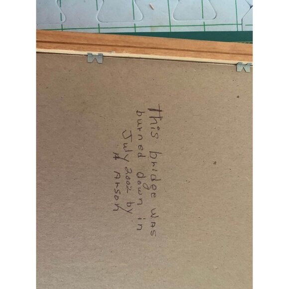 Watercolor Covered Bridge Framed Picture by Anna Ruth Enders 12”x15” - Picture 4 of 5